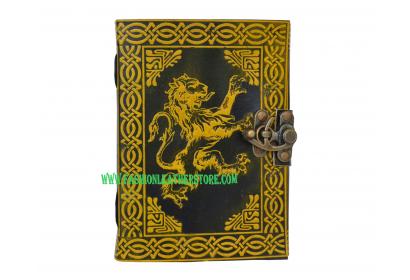 Celtic Lion Leather Journal Yellow with Black Color Note Book